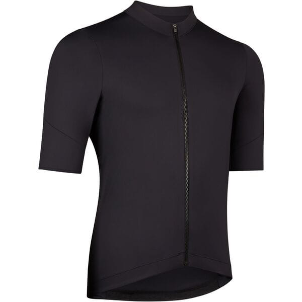 Madison Flux men's black short sleeve cycling jersey with pockets and front zipper, made for comfortable riding.