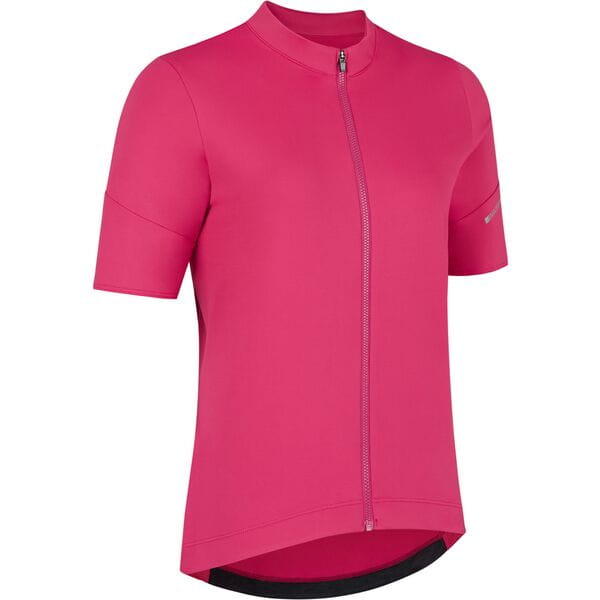 Madison Flux women's short sleeve cycling jersey in magenta pink, size 6, featuring a fitted design and breathable fabric.