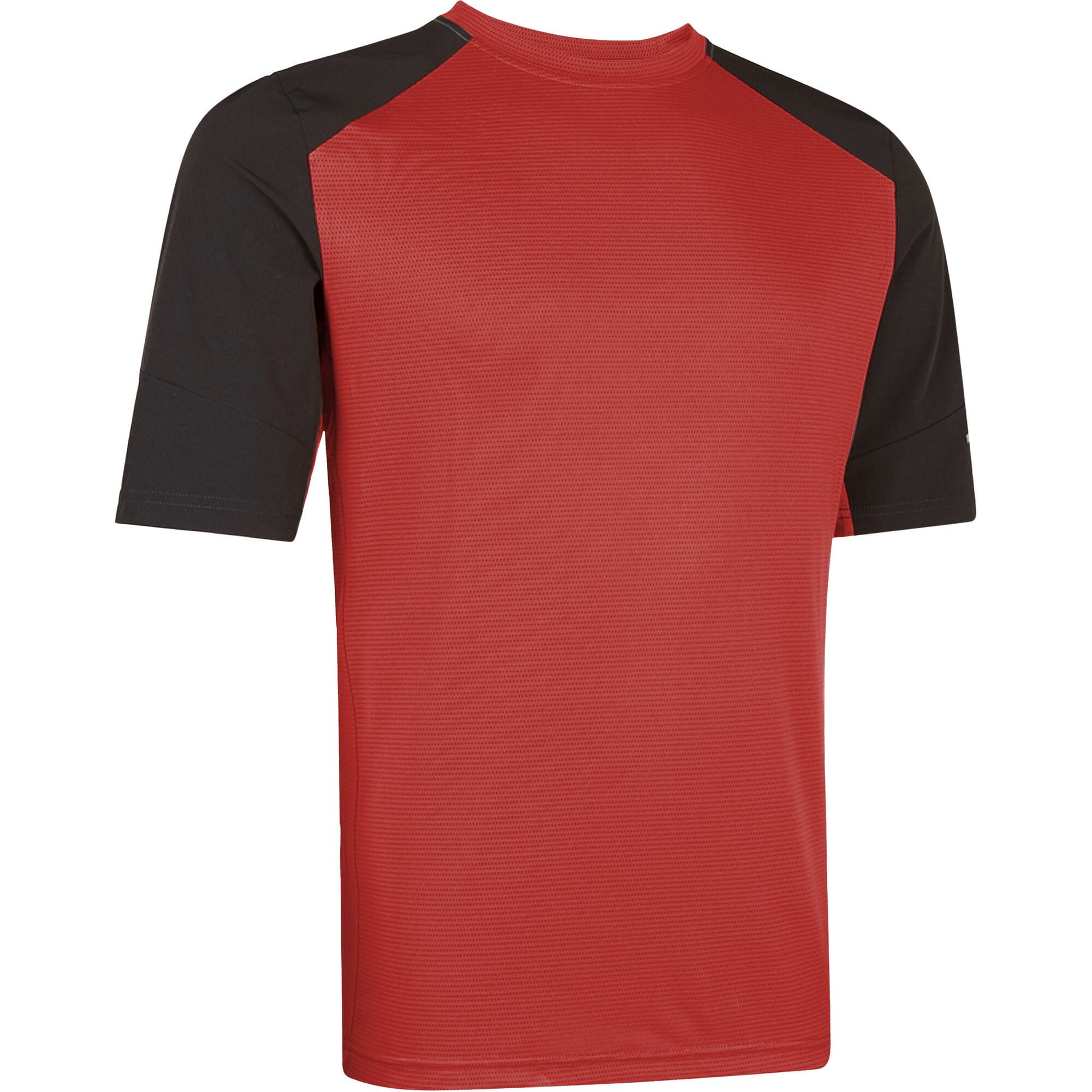 Madison Flux Trail men's short sleeve MTB jersey in mineral red, X-small size, featuring breathable fabric and mountain biking design.