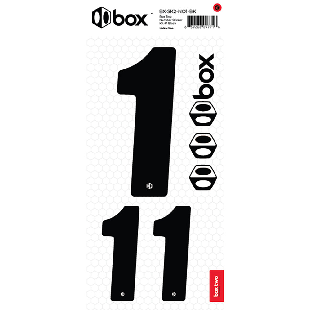 BOX BMX Two Number Sticker Kits - Black