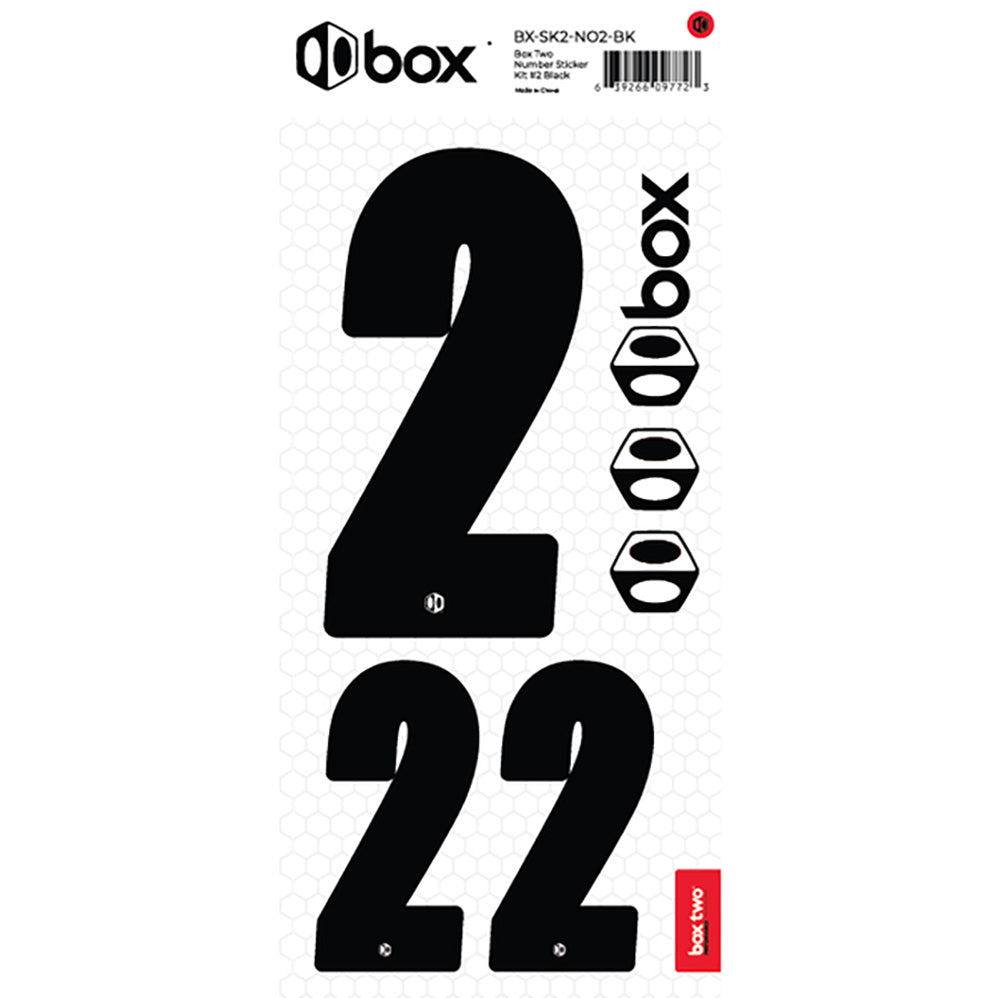 BOX BMX Two Number Sticker Kits - Black