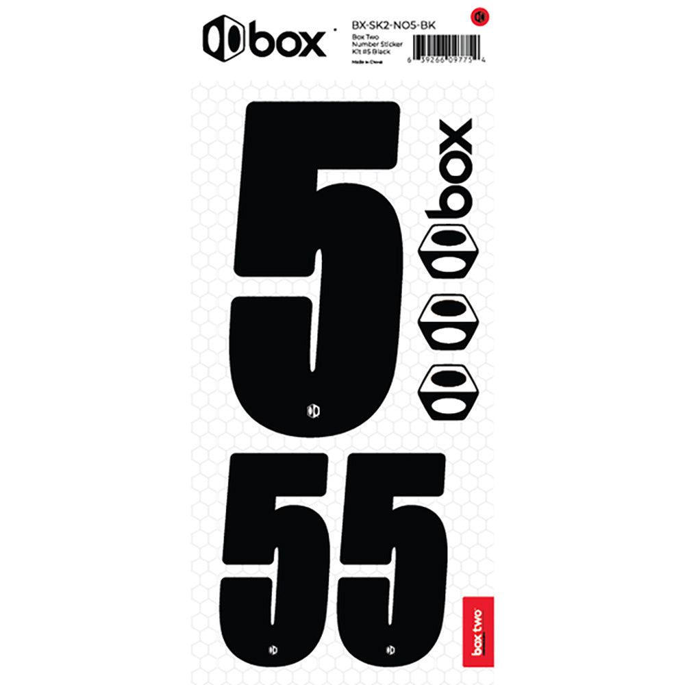 BOX BMX Two Number Sticker Kits - Black