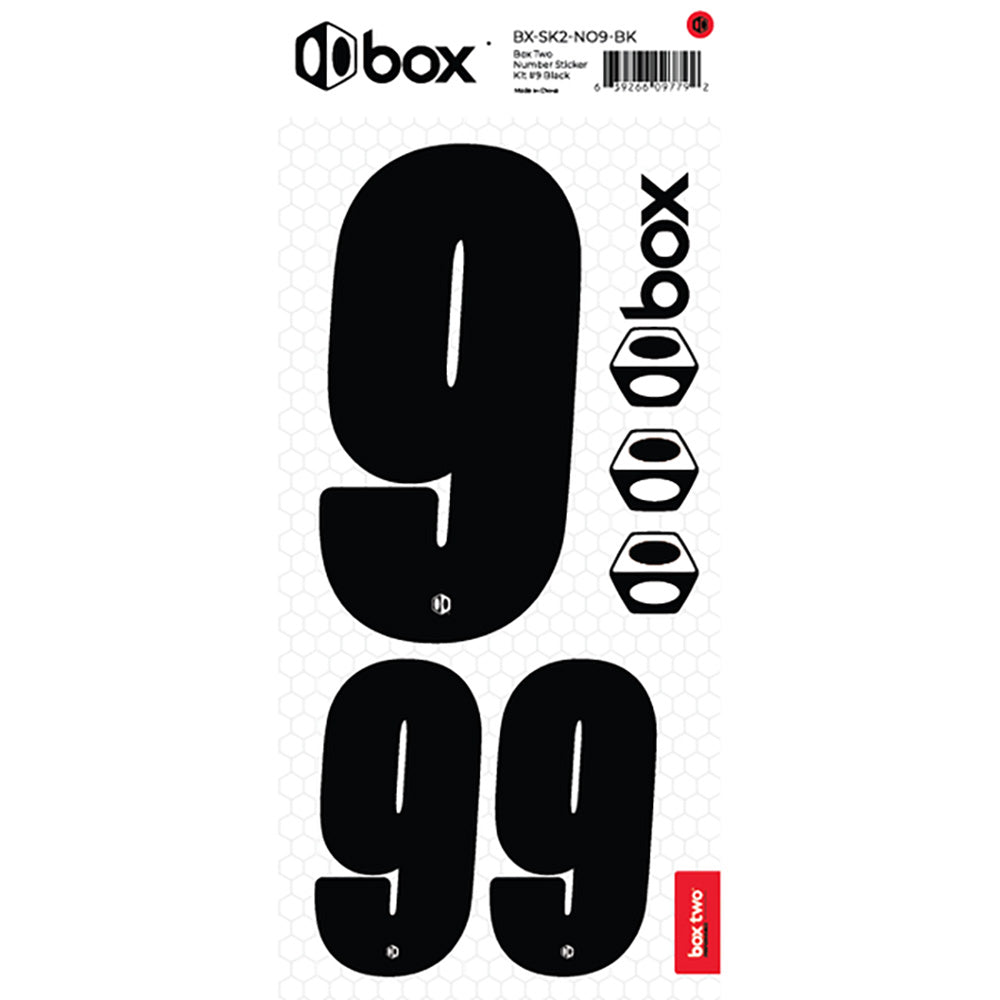 BOX BMX Two Number Sticker Kits - Black