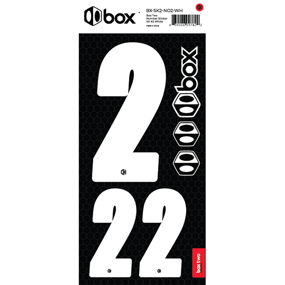 BOX BMX Two Number Sticker Kits - White