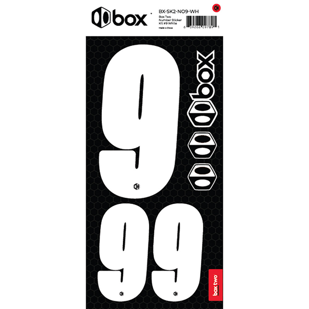 BOX BMX Two Number Sticker Kits - White