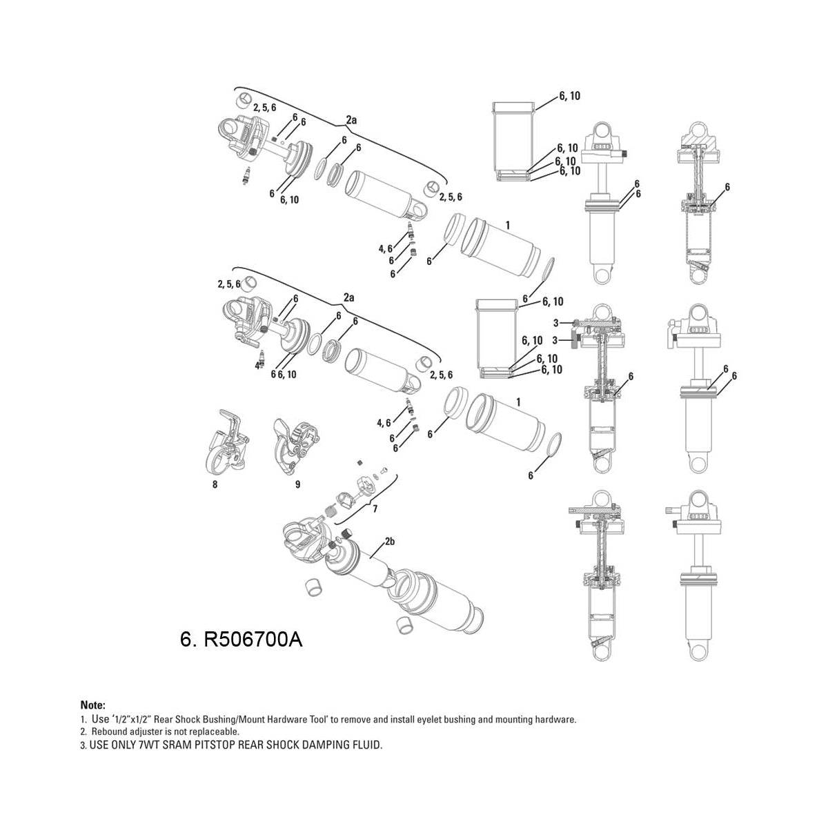 RockShox Spare - Rear Shock Service Kit - 2010-2012 Ario