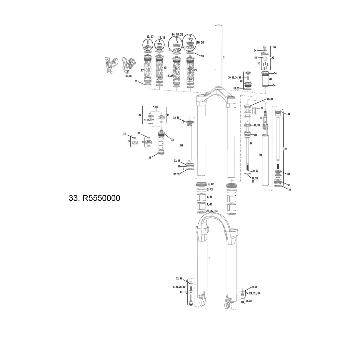 RockShox Spare - Front Suspension Service Kit (Full), Dual Air/Motion ControlDNA - 2012 Revelation