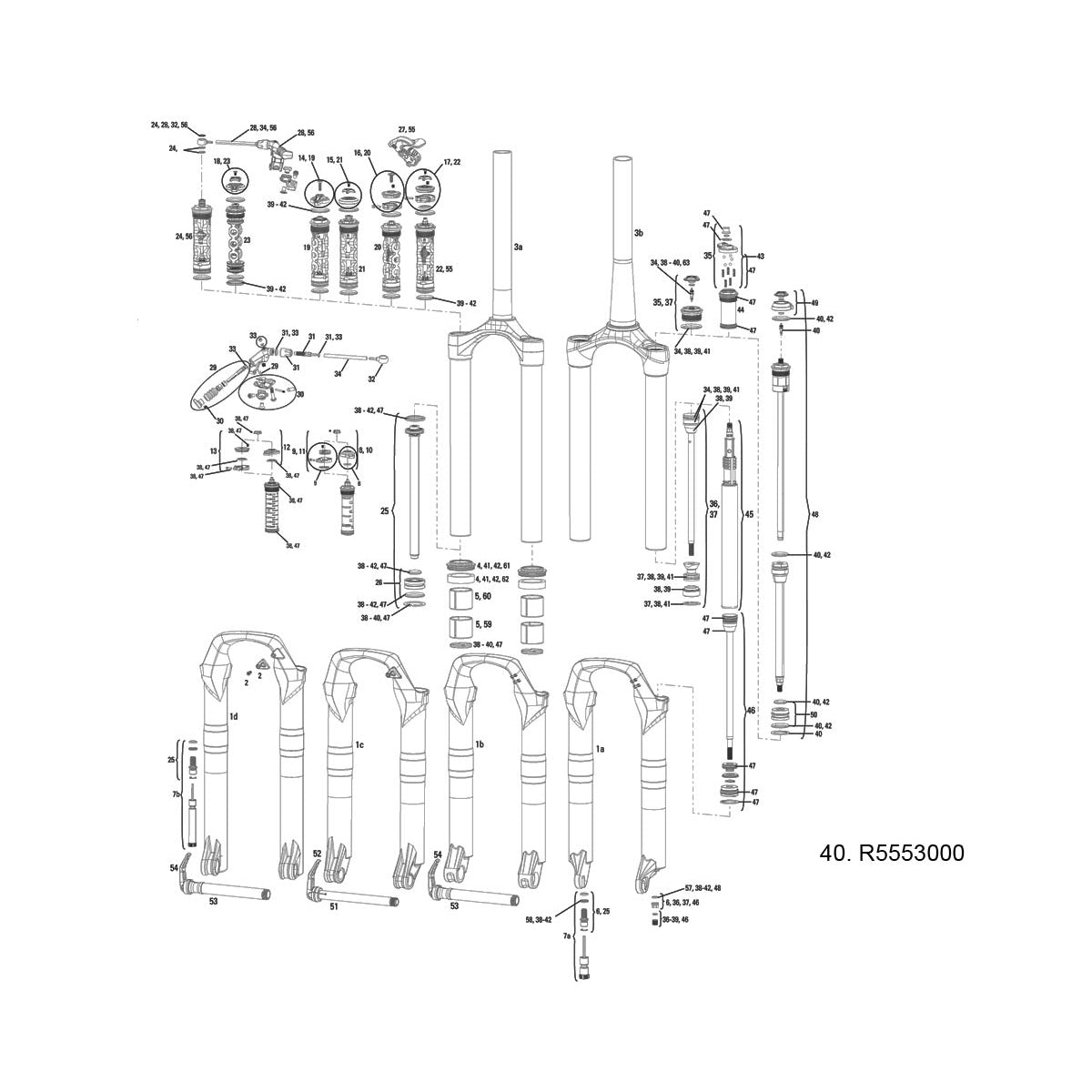 RockShox Spare - Front Suspension Service Kit (Full), Dual Position Air/Motion Control DNA - 2012 Revelation