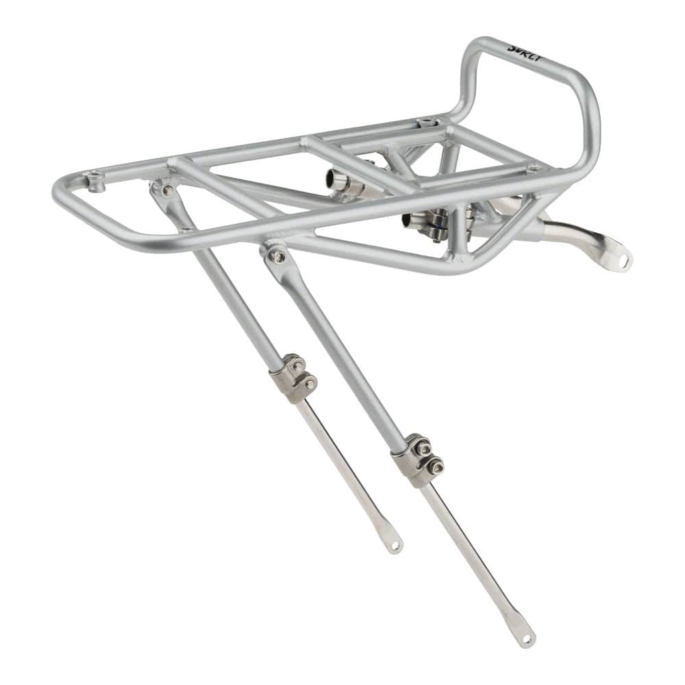 Surly 8-pack front Porteur rack for fat bikes and 29+ wheels, durable bicycle accessories with sturdy metal construction.