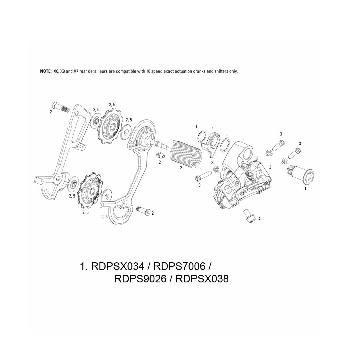 Sram Spare - Rear Derailleur Hanger Bolt Kit X7/Type2 10 Speed