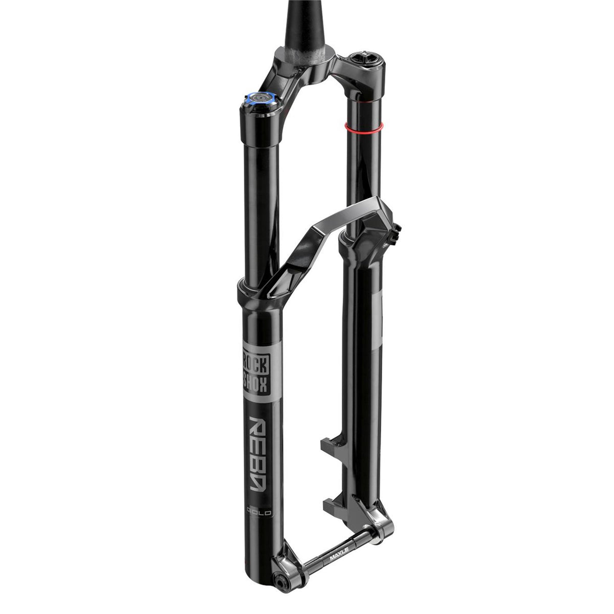 RockShox Reba Gold Isolator suspension fork with 3-position crown and BOOST axle, showcasing the high-performance mountain bike component