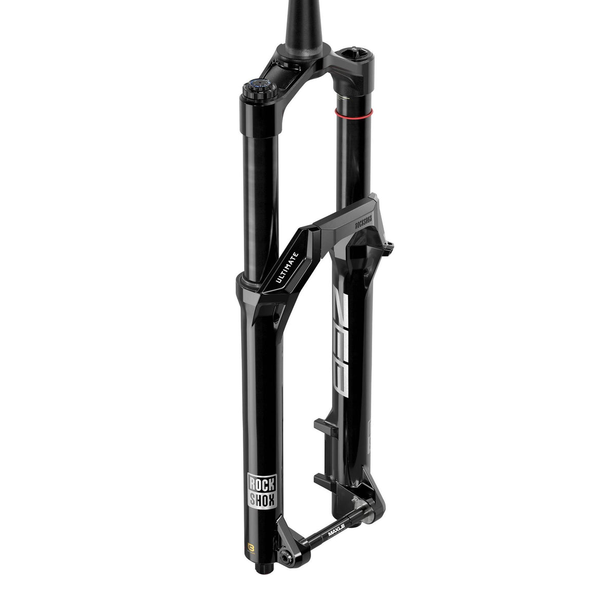 RockShox ZEB Ultimate 29-inch mountain bike fork with Charger 3.2 RC2 damper and LinearXL spring, mounted on a bike.