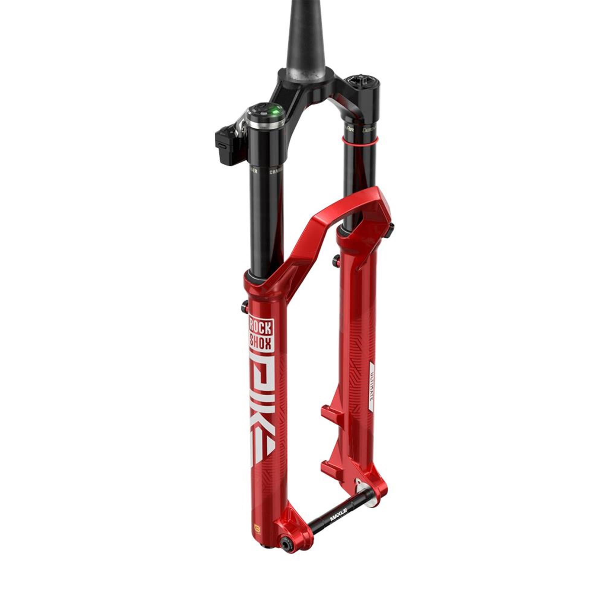 RockShox Pike Ultimate Flight Attendant 29-inch boost mountain bike fork with automated suspension adjustment and A3 technology.