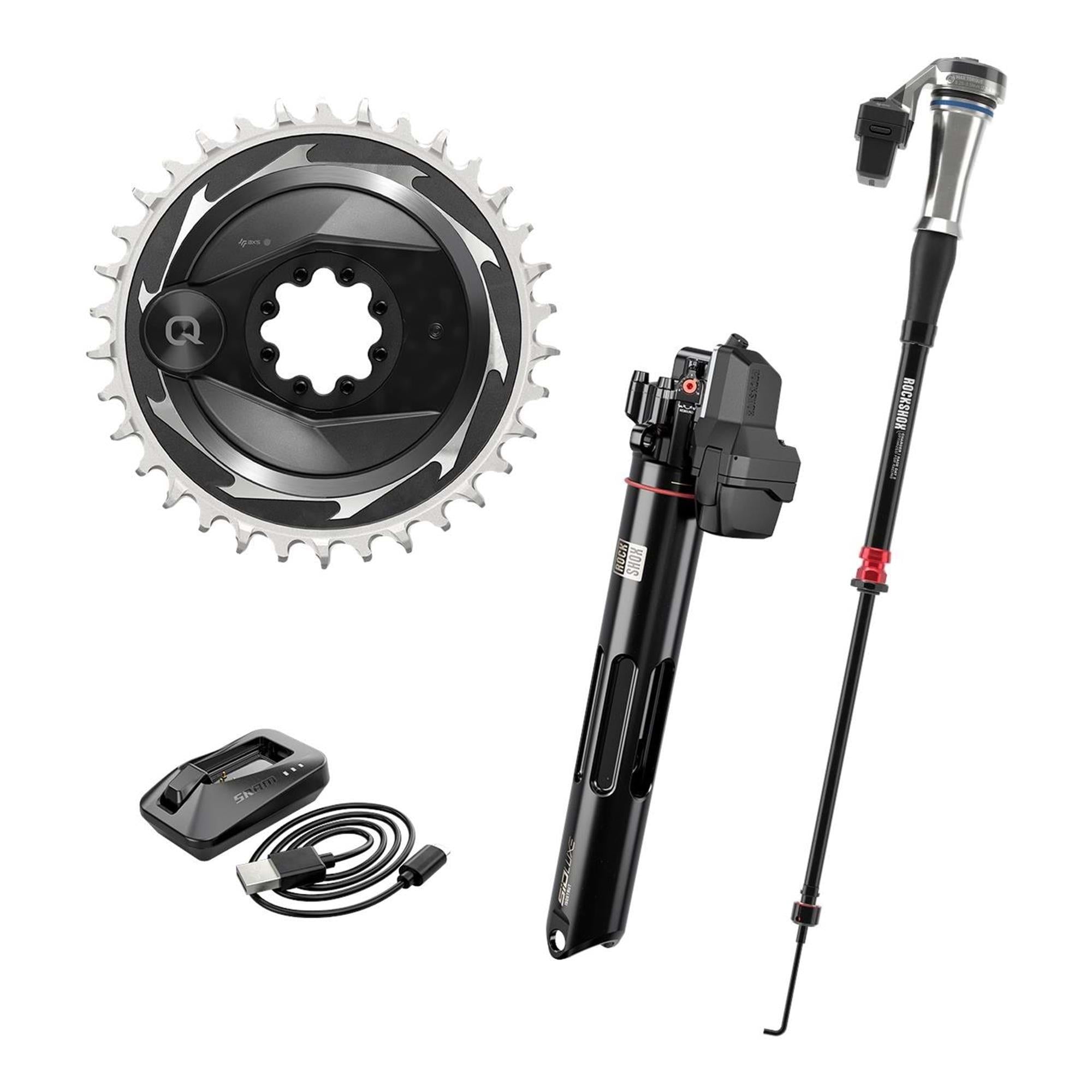ROCKSHOX Flight Attendant Upgrade Kit - (Charger RD 2 Damper for SIDSL, ISOSTRUT FA Shock, XXSL Power Meter, 34t Cring, 2 Batteries w/charger) - TREK Supercaliber 9.9 XX Gen 2