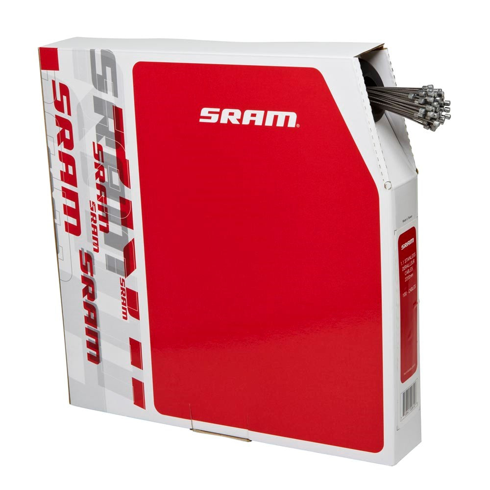 sram shift road and mtb cable kit 4mm 1x 1500mm 1x 2300mm 1 1mm polished stainless steel cables 4mm reinforced linear strand housing ferrules end caps frame protectors black p92445