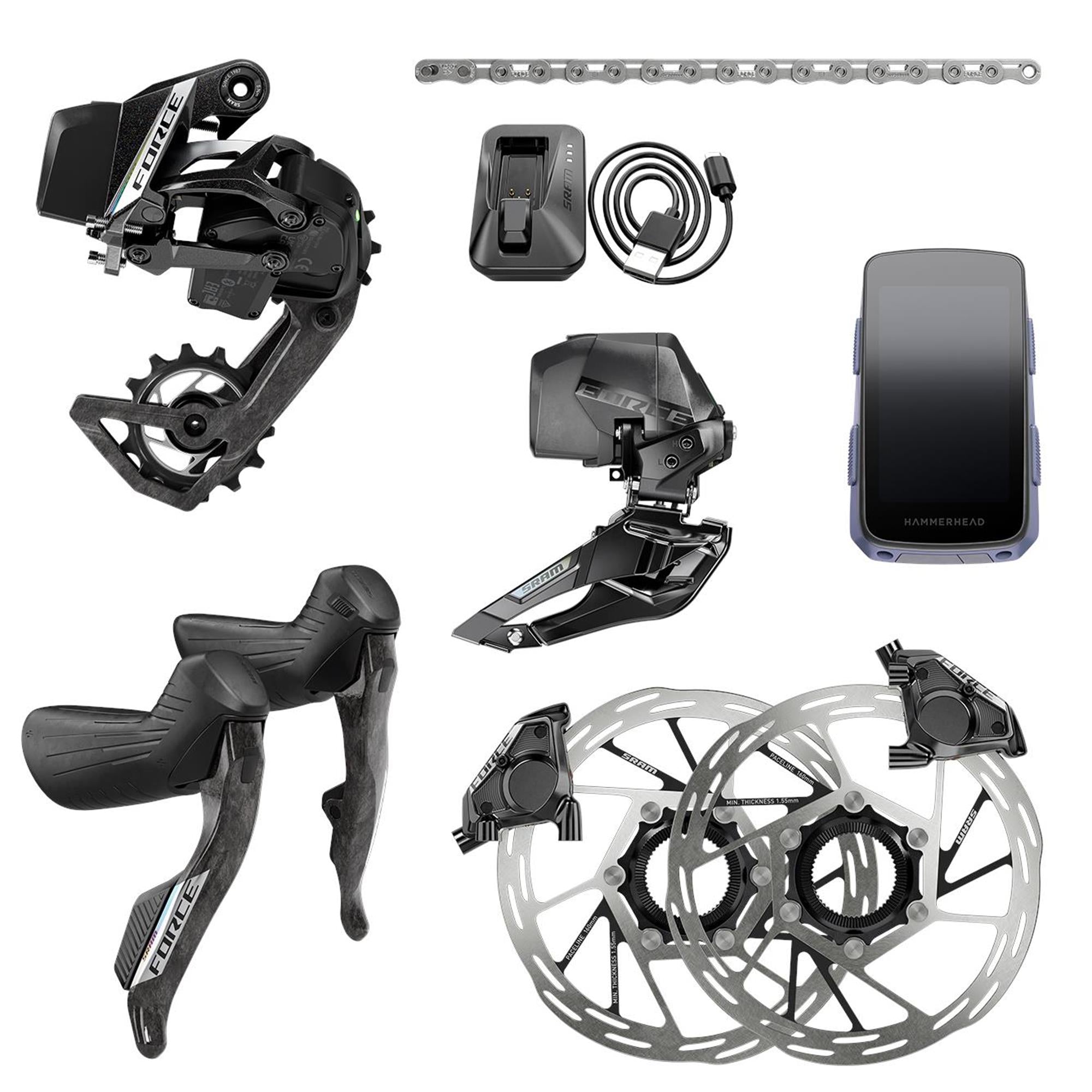 Sram Force Axs 2X E1 Electr Hrd Groupset  Inc Hammerhead Karoo