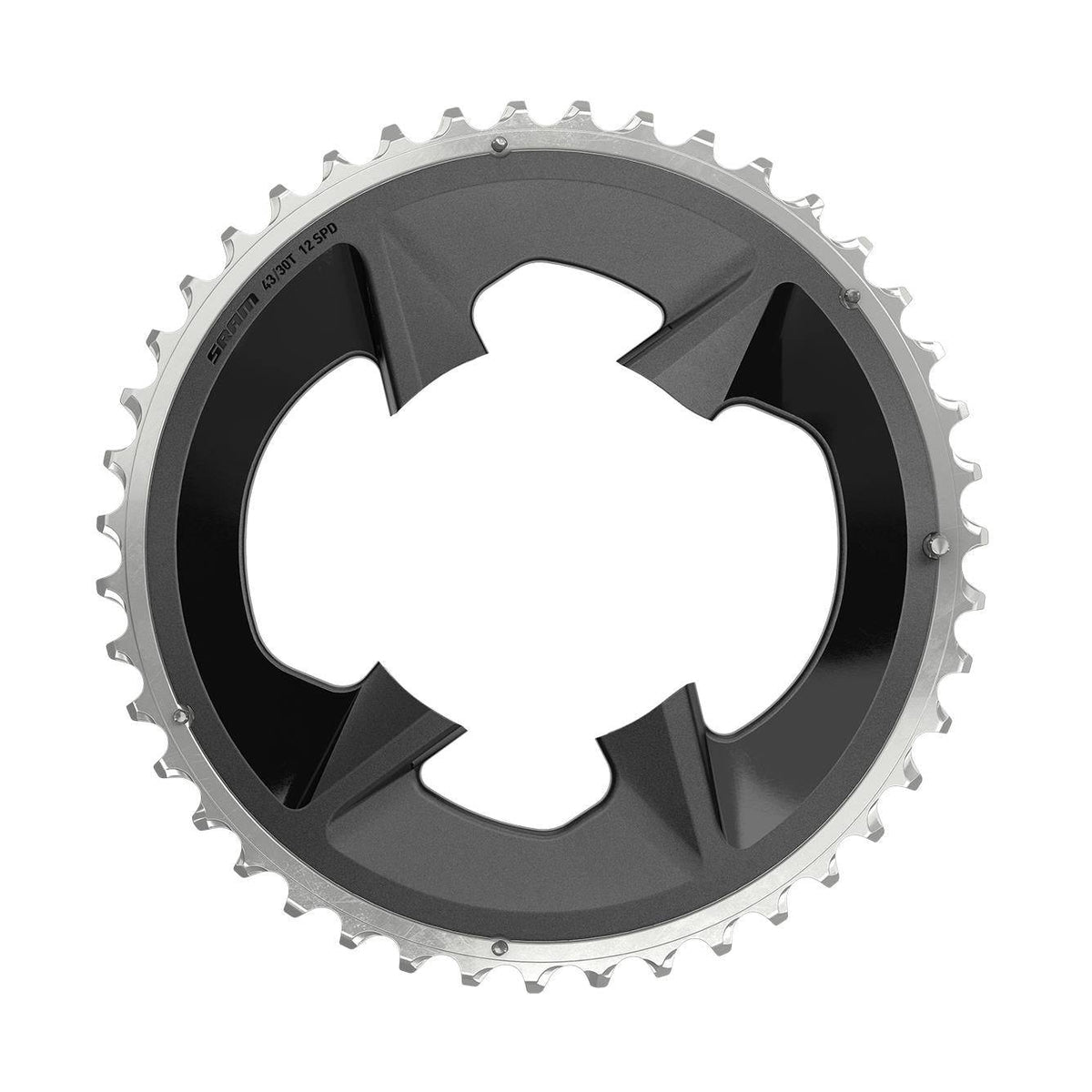 SRAM Spare - Chain Ring Road 43T 94BCD 2X12 Rival Wide Black With Cover Plate