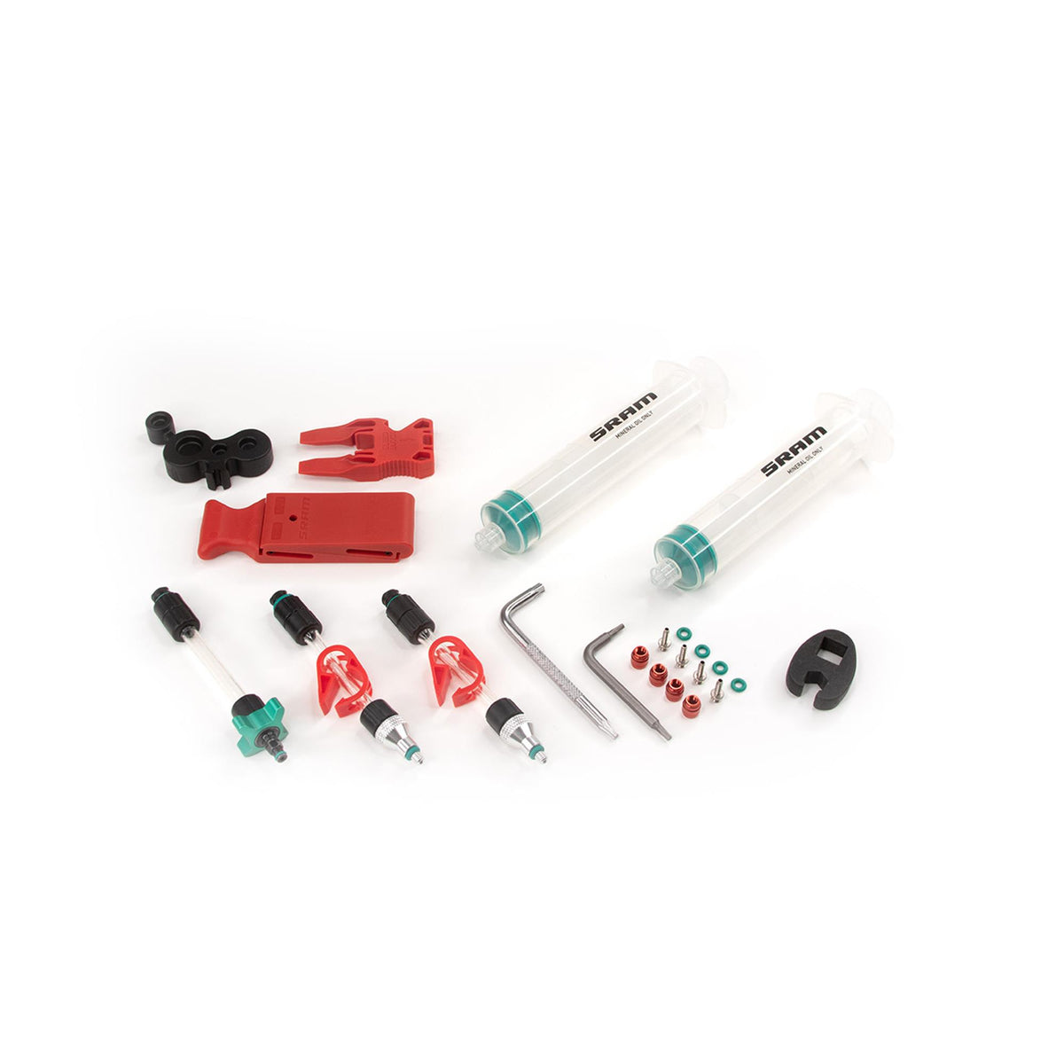 sram disc bleed kit standard mineral oil bleed kit includes 2 standard syringes m4 fittings bleed blocks torx tool crowfoot bleeding edge fitting db8 maven p130492