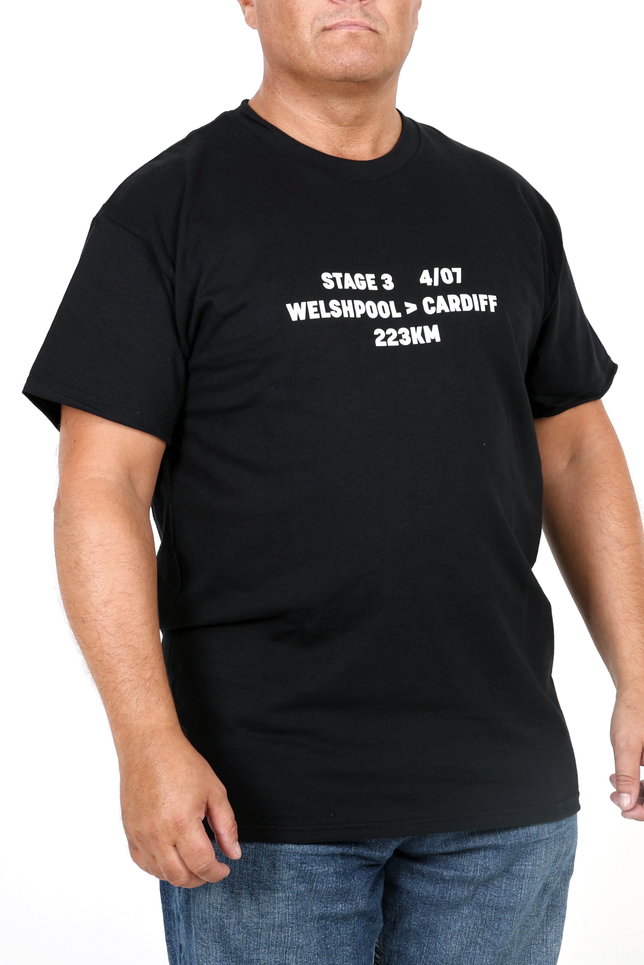 Global Cycling Club Tour de France 2027 T-shirt featuring a stage 3 Wales design, casual cycling apparel for fans.