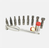 Enduro Bearings BRT-222 Pro Blind Hole Bearing Puller and Mallet set for workshop use, featuring durable tools for bearing removal.