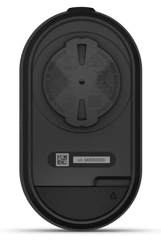 Garmin Varia RVR315 rear radar cycling light attached to a bike for enhanced road safety and visibility while cycling.