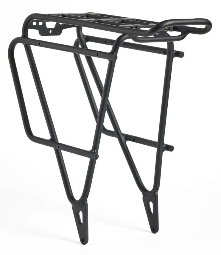 Trek BackRack Deluxe MIK rear bike rack with integrated mounts and light attachment, designed for bike accessories.