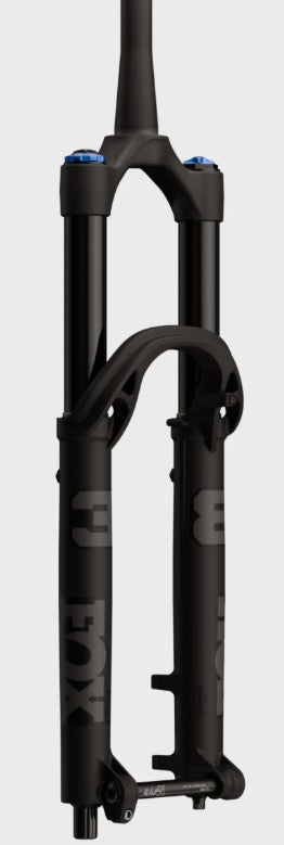 MicroSHIFT Fox 2027 38 Float Pelite MTB fork with 170mm travel, tapered 44mm steer tube, matte black finish, includes grip and Kabolt X110