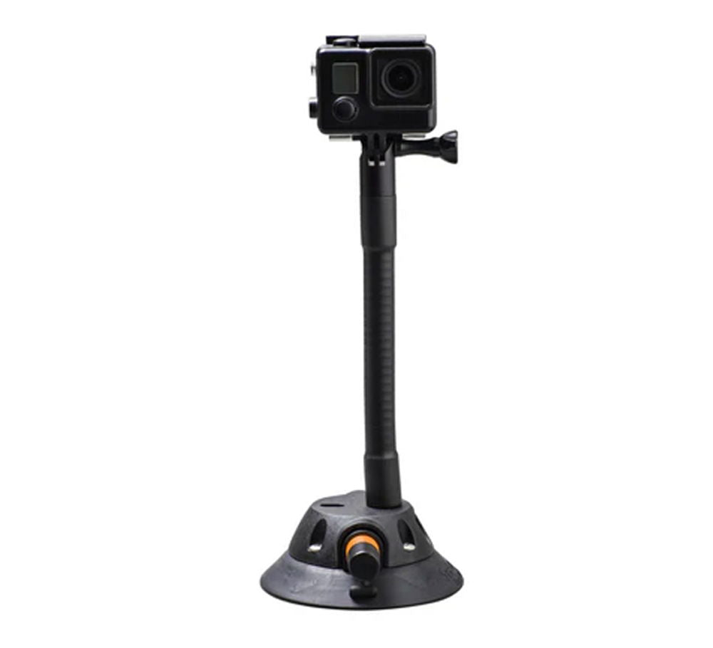 SeaSucker Action Camera Flex Mount for GoPro, showing the flexible mounting accessory on a rugged outdoor surface.