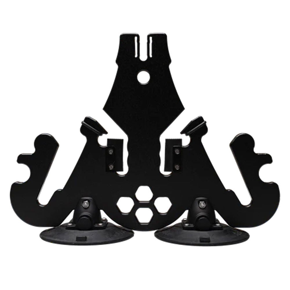 SeaSucker Pallavicini Ski Rack for 2 sets of skis and snowboards, featuring locking mechanism and mounted on vehicle roof.