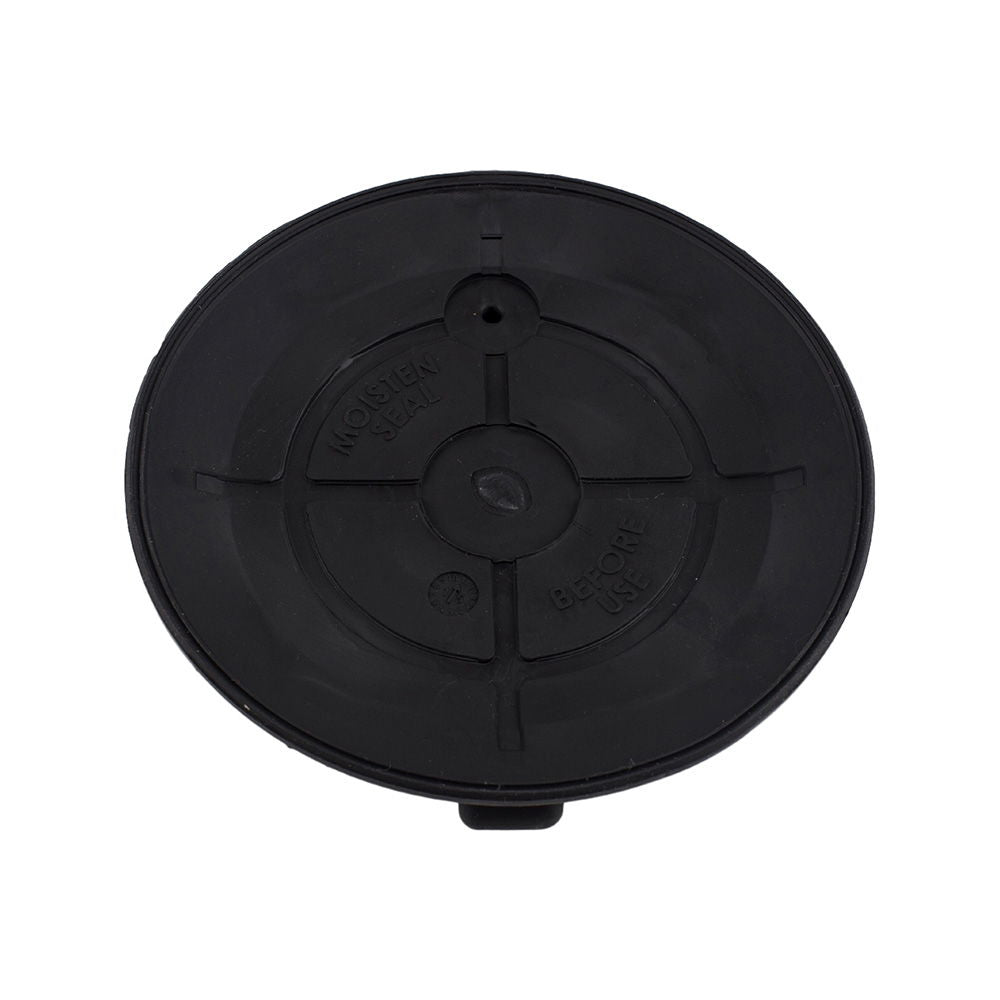 Black SeaSucker replacement vacuum pad, 15 cm diameter, designed for secure mounts and racks, shown attached underneath.