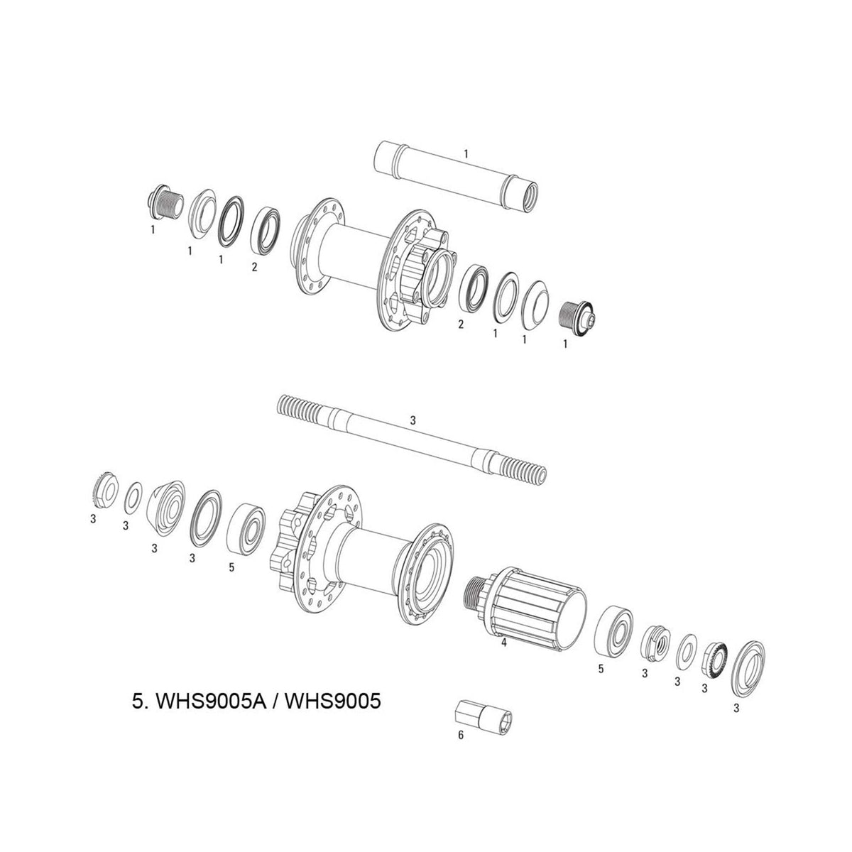 Sram Spare - Wheel Spare Parts Kit Hub Bearings X-9 V2 Rear 1-6803/61803, 1-6000