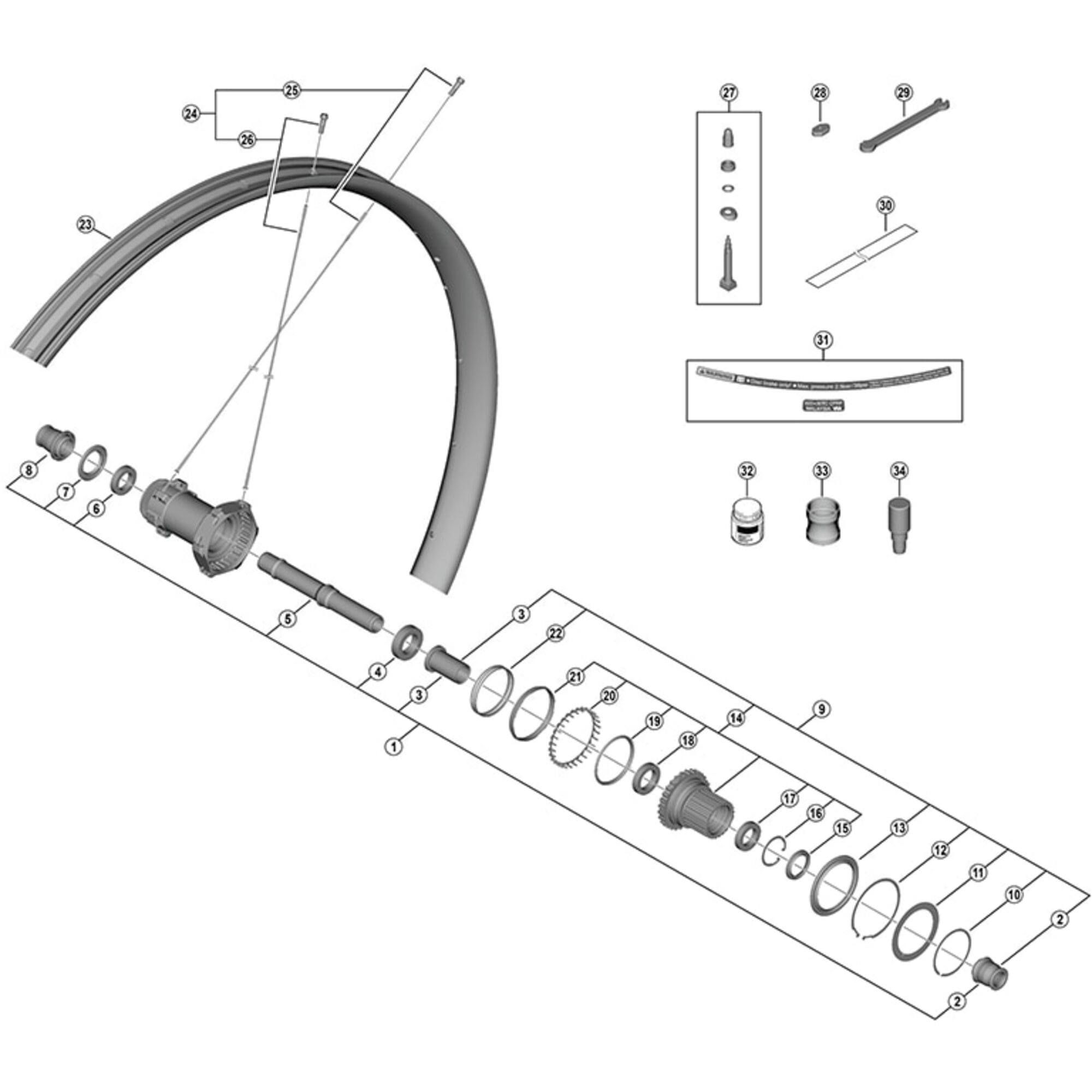 Shimano Spares WH-M9200-TL-R12-B-29 stainless steel cartridge bearing, 15x24x5 mm