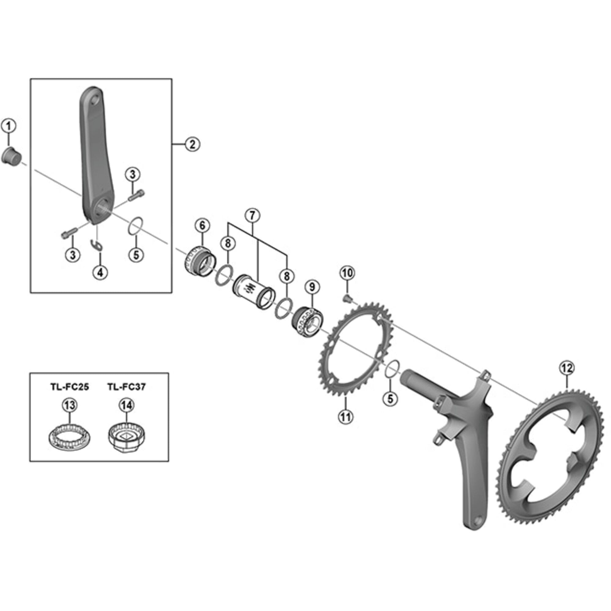 Shimano Spares & Accesories - FC-R7000 left hand crank arm unit