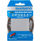 Shimano Dura-Ace polymer-coated road brake inner cable, 1.6mm x 2000mm, component for high-performance bicycle braking systems.