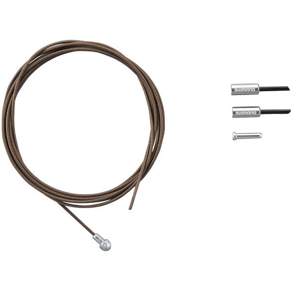 Shimano Dura-Ace 1.6mm x 2000mm polymer-coated road brake inner cable for bike components, shown in image.