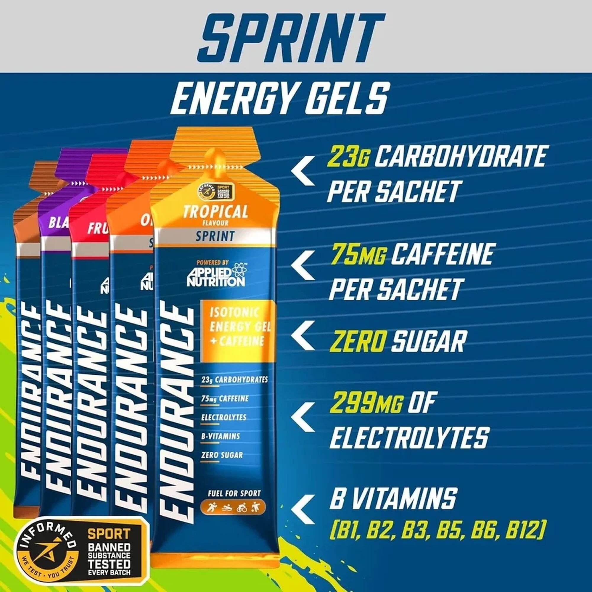 Applied Nutrition Endurance Sprint Isotonic Energy Gel Caffeine