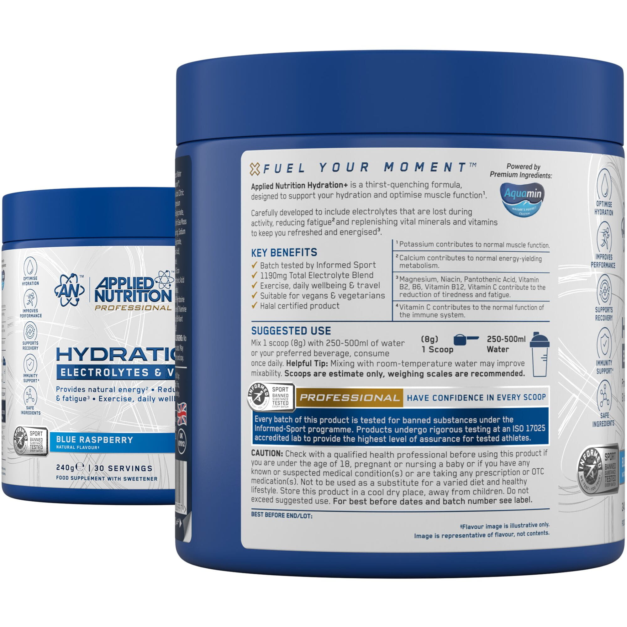 Applied Nutrition Hydration+ Complete Electrolyte and Vitamin Powder