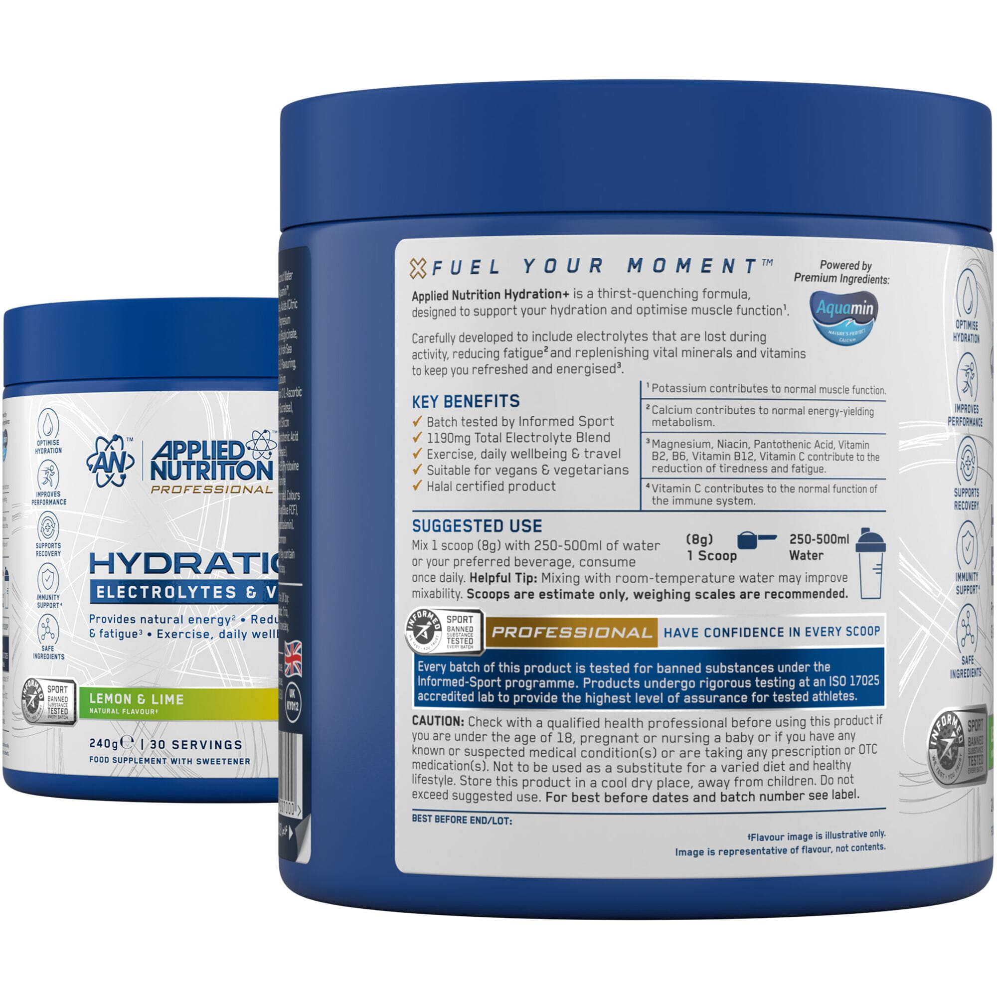 Applied Nutrition Hydration+ Complete Electrolyte and Vitamin Powder