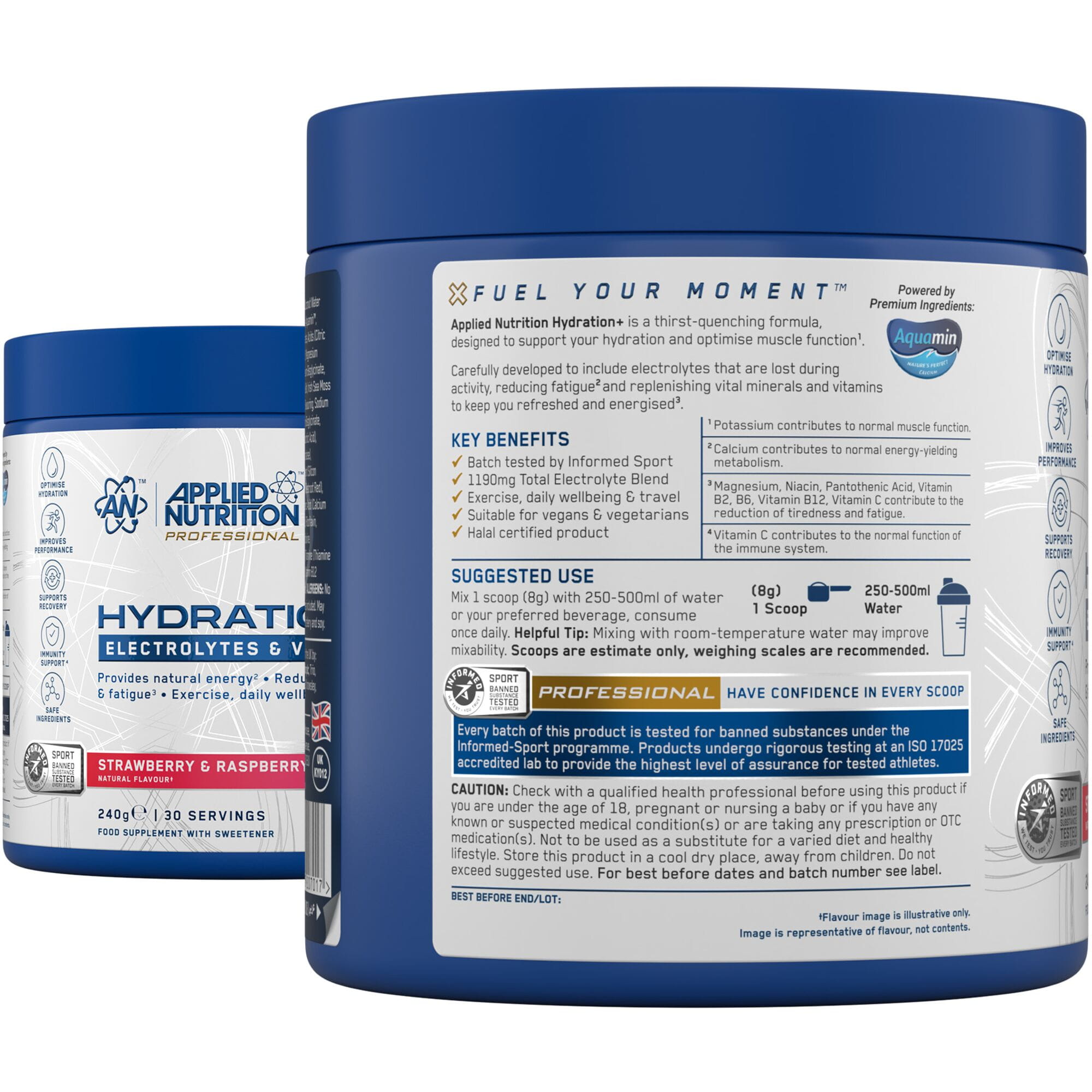 Applied Nutrition Hydration+ Complete Electrolyte and Vitamin Powder