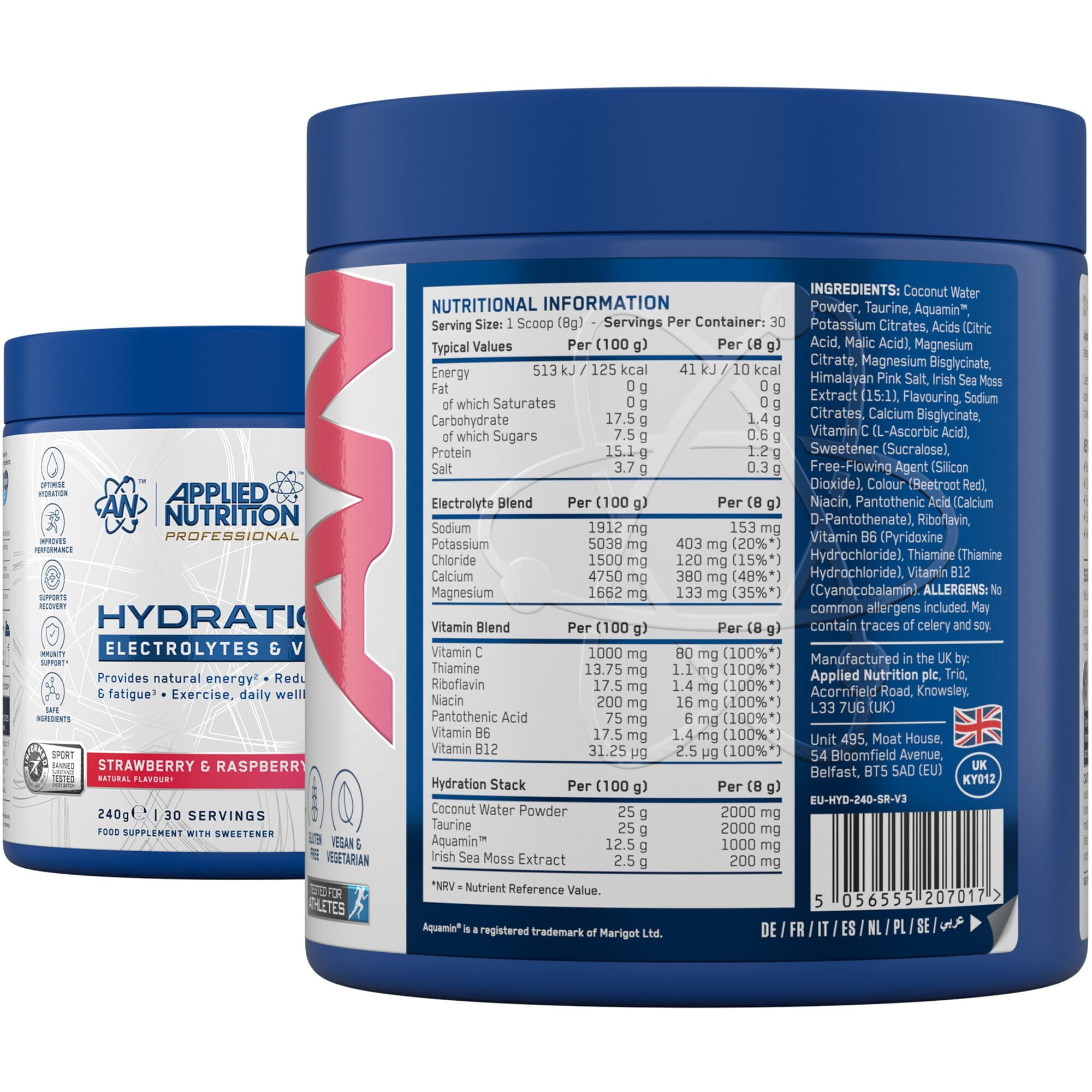 Applied Nutrition Hydration+ Complete Electrolyte and Vitamin Powder
