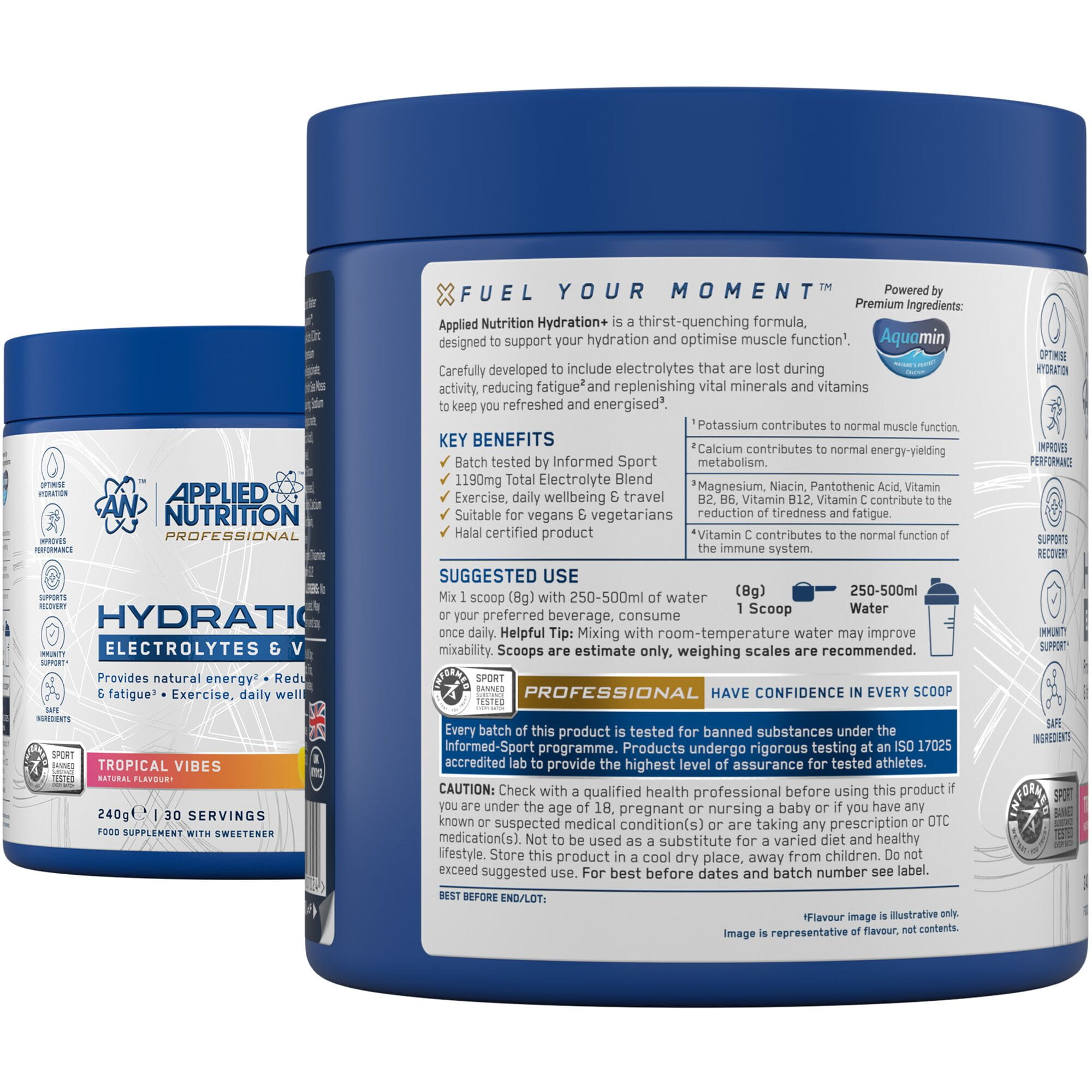 Applied Nutrition Hydration+ Complete Electrolyte and Vitamin Powder