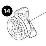 Thule RoundTrip right wheel assembly with wrap replacement for bike case, showing the wheel and protective wrap.