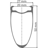 DT Swiss ARC 1600 SPLINE disc brake wheel, carbon clincher 50 x 20 mm rim, front