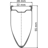 DT Swiss ARC 1100 DICUT disc brake wheel, carbon clincher 55 x 22 mm rim, front
