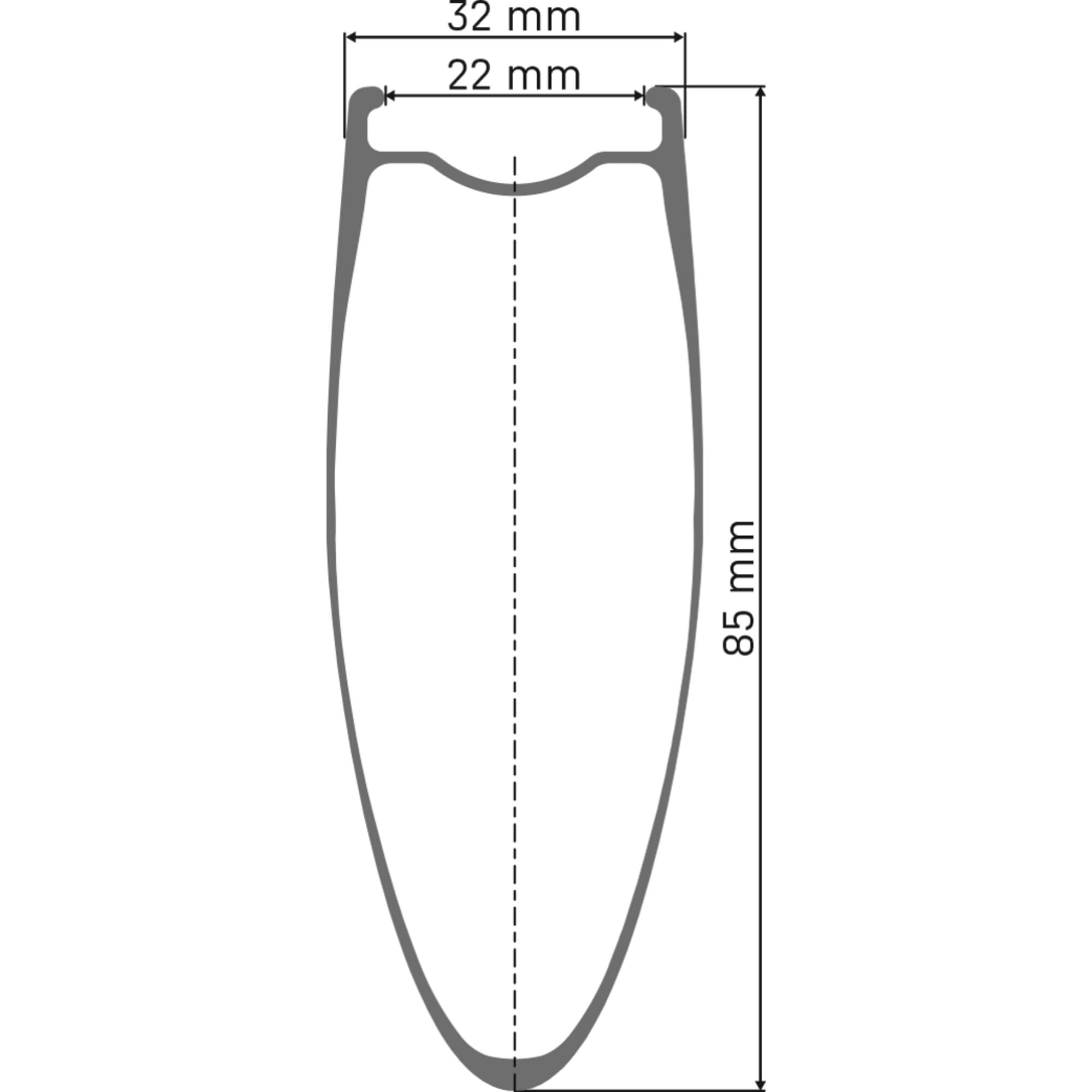 DT Swiss ARC 1400 DICUT disc brake wheel, carbon clincher 85 x 22 mm rim, rear