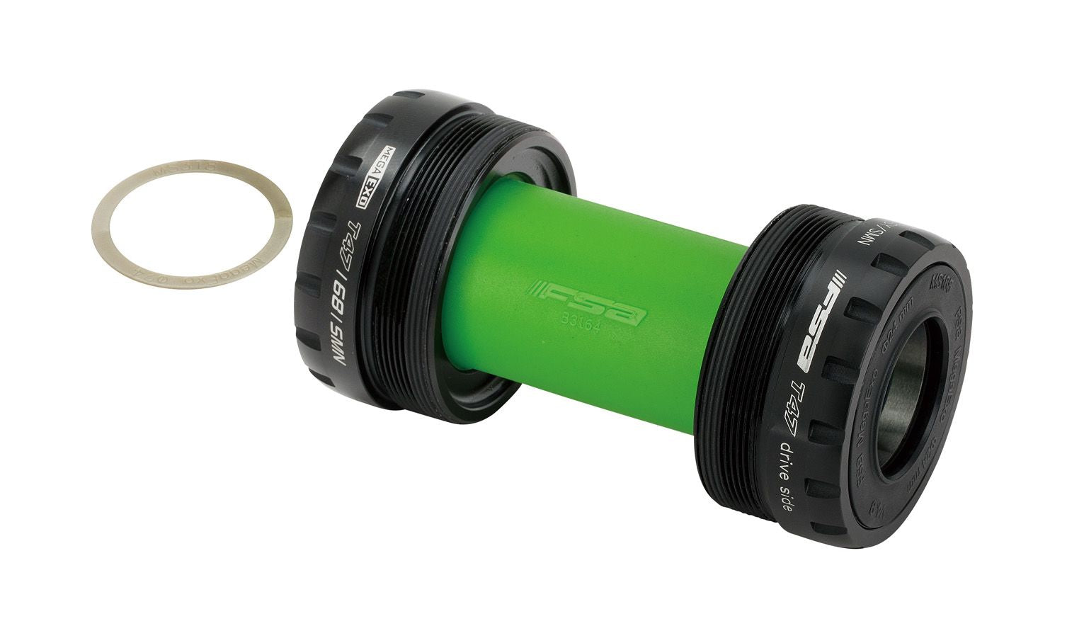 FSA T47 68mm threaded bottom bracket for 24mm Shimano road cranksets, showing the black metal component with threading