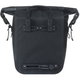 Basil Navigator waterproof single pannier bag with MIK hooks system, designed for bike accessories, shown in black with reflective details.