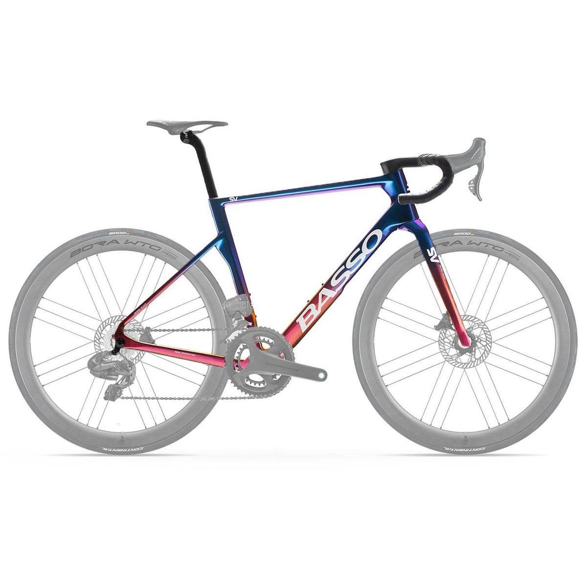 Basso Bikes SV Road Frameset with aerodynamic carbon frame designed for electronic groupsets, lightweight and high-performance cycling bike