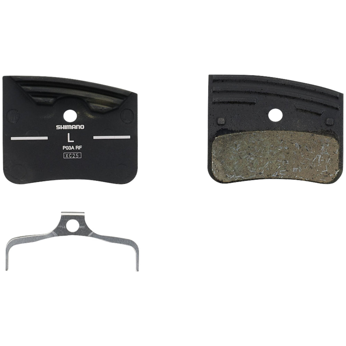 Shimano P03A-RF disc pads and spring, alloy back with cooling fins, resin