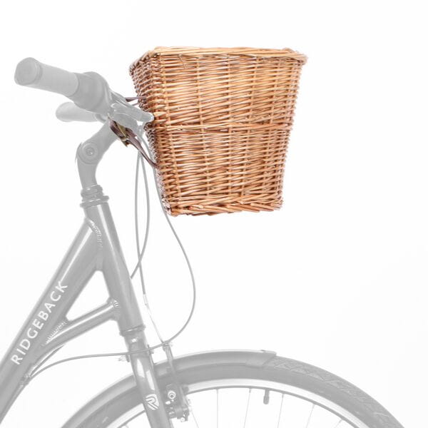 M Part D Shaped wicker basket with leather straps